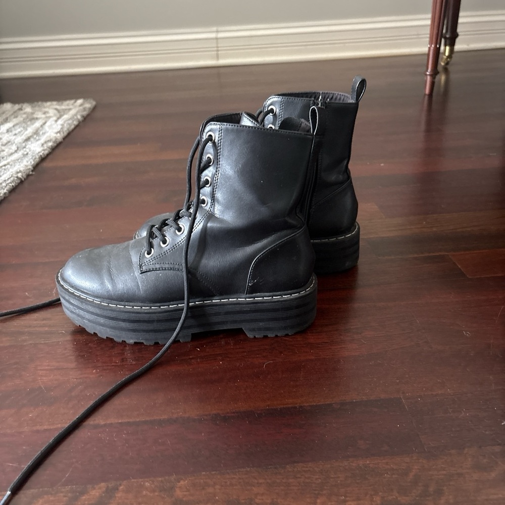 H&M Black Lace-Up Boots